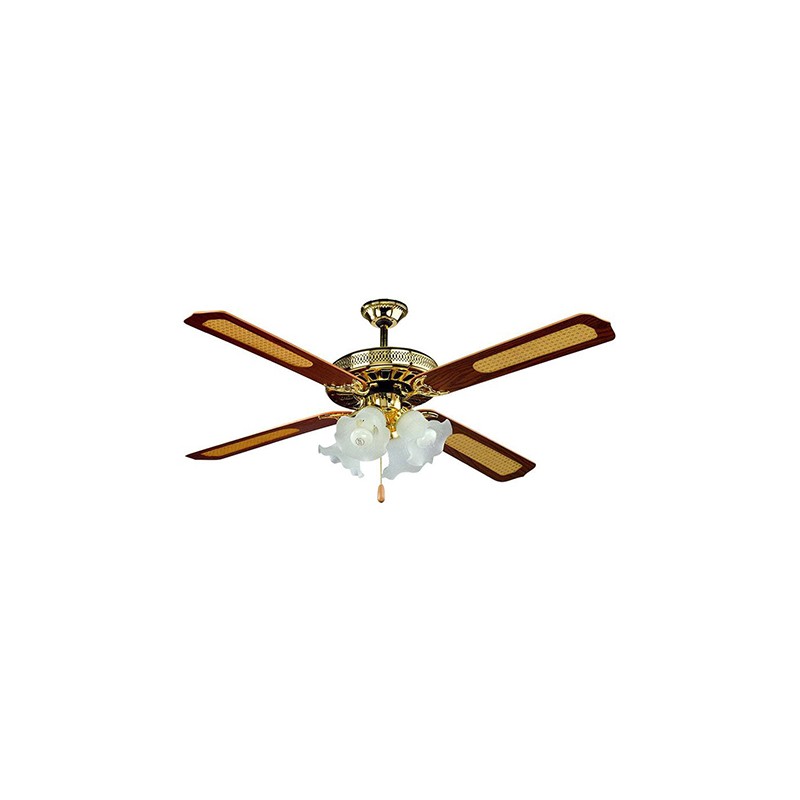 Interne, Ventilator Tip Candelabru 4 X E27 - Auriu -1, dioda.ro