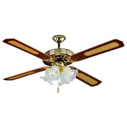 Interne, Ventilator Tip Candelabru 4 X E27 - Auriu -2, dioda.ro