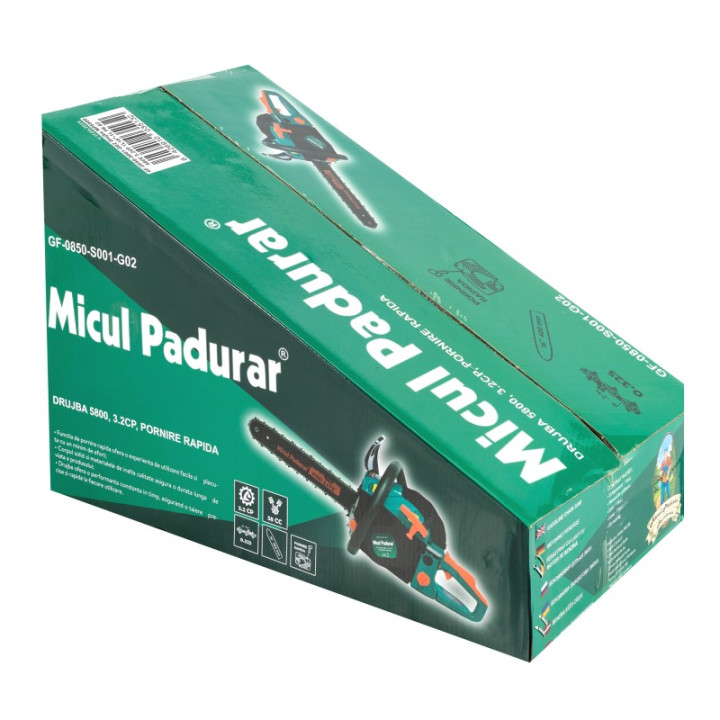 Drujbe, Drujba Micul Padurar 5800 58CC 3.2CP 1 lama16" si 1 lant, pornire rapida -10, dioda.ro