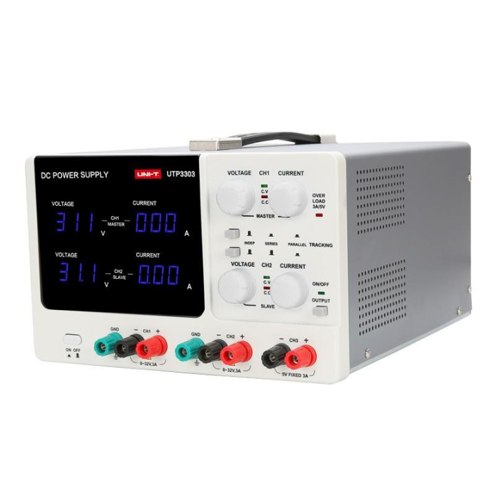 Surse reglabile de tensiune, Sursa Alimentare de laborator  UNI-T UTP3303 2x0-32V / 0-3A + (5V-3A) -1, dioda.ro