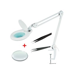 Set 8 Dioptrii LED 127mm Lampa lupa cu lumina LED 90buc + lentila suplimentara 3 Dioptrii + pensete Set-L-8DP-LED-90+3DP+Pensete