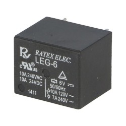Relee, Releu: electromagnetic SPDT Ubobină:6VDC 10A/120VAC 10A/24VDC LEG-6 -3, dioda.ro