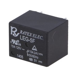 Relee, Releu: electromagnetic SPDT Ubobină:5VDC 15A/120VAC 15A/24VDC LEG-5F -4, dioda.ro