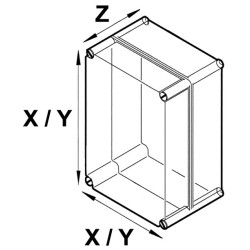 Carcasă neagră pentru întrebuinţări multiple, X:110mm, Y:150mm, Z:70mm, cod Z-3/B