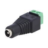 Conectori, Mufă alimentare DC tată 5,5/2,1mm 5,5mm 2,1mm 12mm drept PC-GP2.1-TB -2, dioda.ro