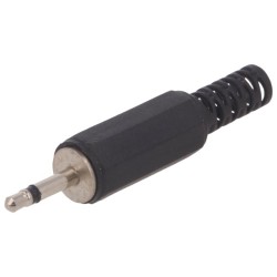Conectori, Mufă Jack 2,5mm tată mono cu manşon drept pe cablu lipire JC-001 -1, dioda.ro