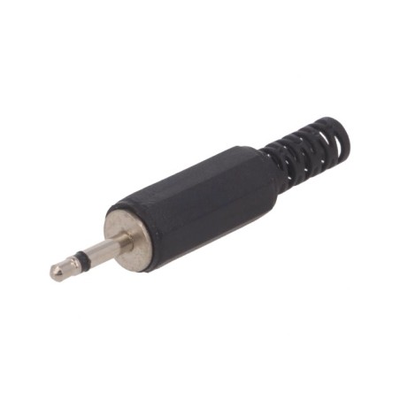 Mufă Jack 2,5mm tată mono cu manşon drept pe cablu lipire JC-001