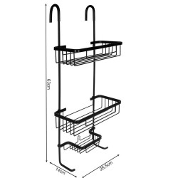 Raft de duș montat pe perete - negru