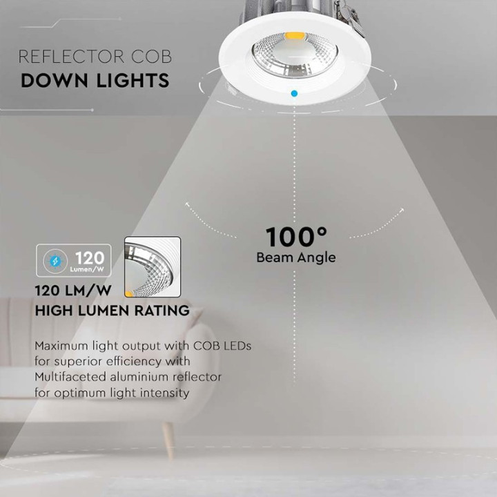 Spot Led Cob Incorporabil 30w 6500k Alb Rece