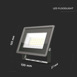 Reflector Led Smd 20w 6500k Ip65 - Negru