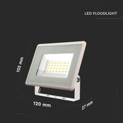 Reflector Led Smd 20w 6500k Ip65 - Alb