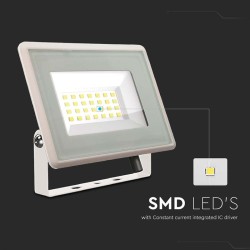Reflector Led Smd 20w 6500k Ip65 - Alb