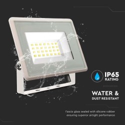 Reflector Led Smd 20w 6500k Ip65 - Alb