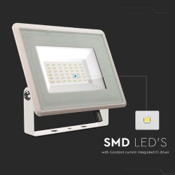 Reflector Led Smd 30w 6500k Ip65 - Alb