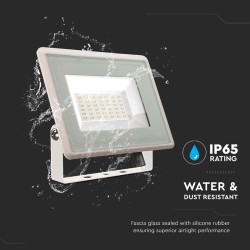Reflector Led Smd 30w 6500k Ip65 - Alb