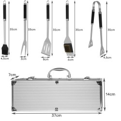 Unelte pentru gratar - set 5 accesorii + valiza