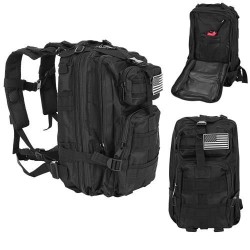 Rucsac Tactical Compact, Negru, 26L - Ghiozdan Scoala rezistent la rupere si abraziune