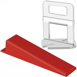 Set sistem de nivelare pentru gresie si faianta, cleste metalic, 500 clipsuri si 150 pene