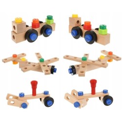 Scaun cu instrumente multifuncționale Jucării educaționale cu piulițe și șuruburi Scaun de asamblare DIY Atelier lemn WD9441