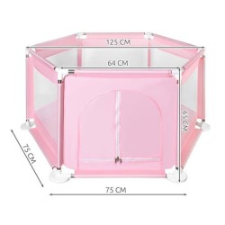 Tarc copii, Spatiu De Joaca, otel inoxidabil / textil roz deschis 125x110x65cm