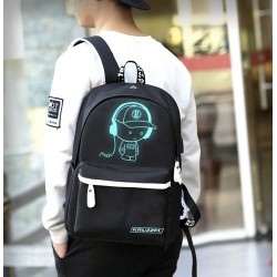 Ghiozdan cu desen fosforescent incarcare/cablu prelungitor USB