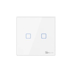 Comutator de perete wireless inteligent Sonoff T2EU2C-RF 433MHz (2 canale)