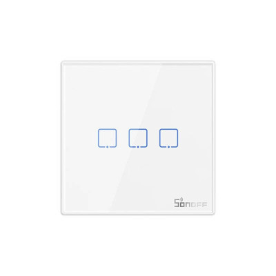 Comutator inteligent de perete wireless Sonoff T2EU3C-RF 433MHz (3 canale)