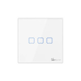 Comutator inteligent de perete wireless Sonoff T2EU3C-RF 433MHz (3 canale)