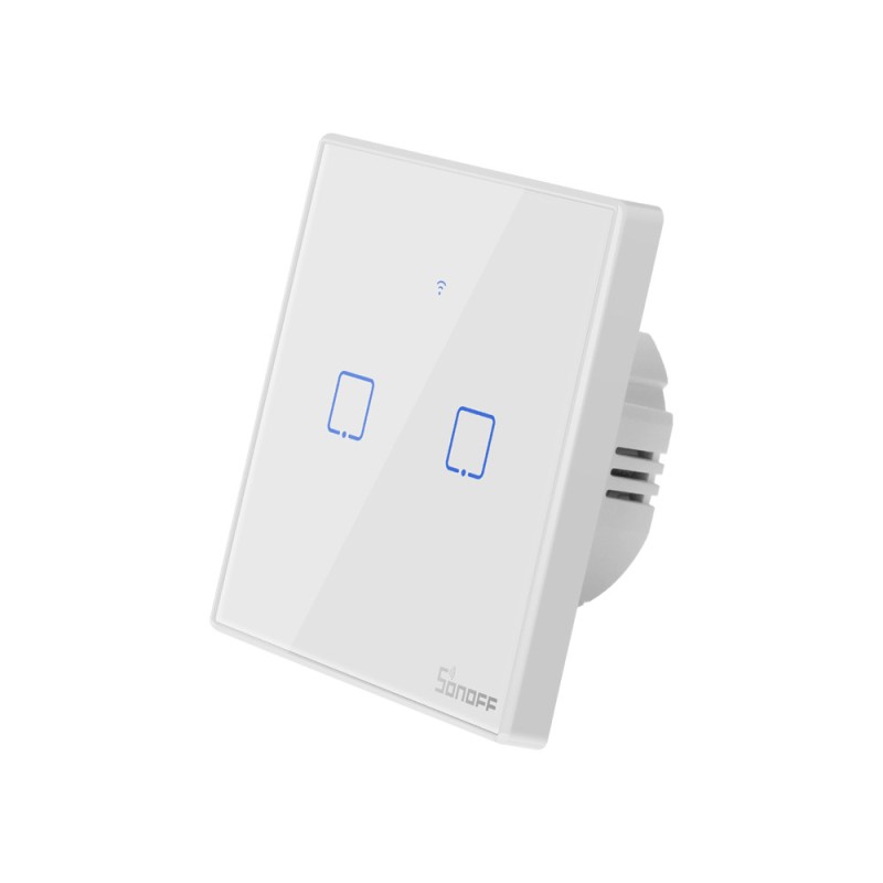 Sonoff T2EU2C TX Smart WiFi + RF – Intrerupator tactil dublu Sonoff T2EU2C TX Smart WiFi + RF – Intrerupator tactil dublu