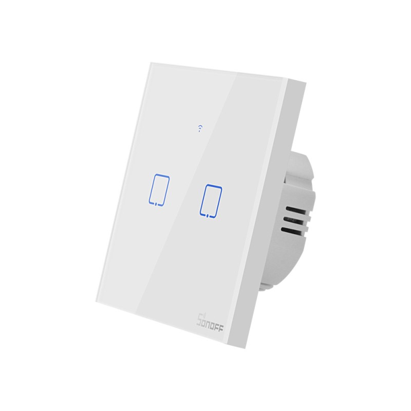 Sonoff T1EU2C TX Smart WiFi + RF – Intrerupator tactil dublu Sonoff T1EU2C TX Smart WiFi + RF – Intrerupator tactil dublu