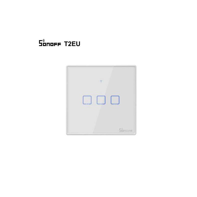 SONOFF T2EU3C-TX – ÎNTRERUPĂTOR TOUCH TRIPLU CU CONTROL WIFI SI RF