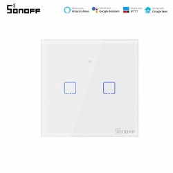SONOFF T0EU2C-TX – ÎNTRERUPĂTOR TOUCH DUBLU CU CONTROL WIFI