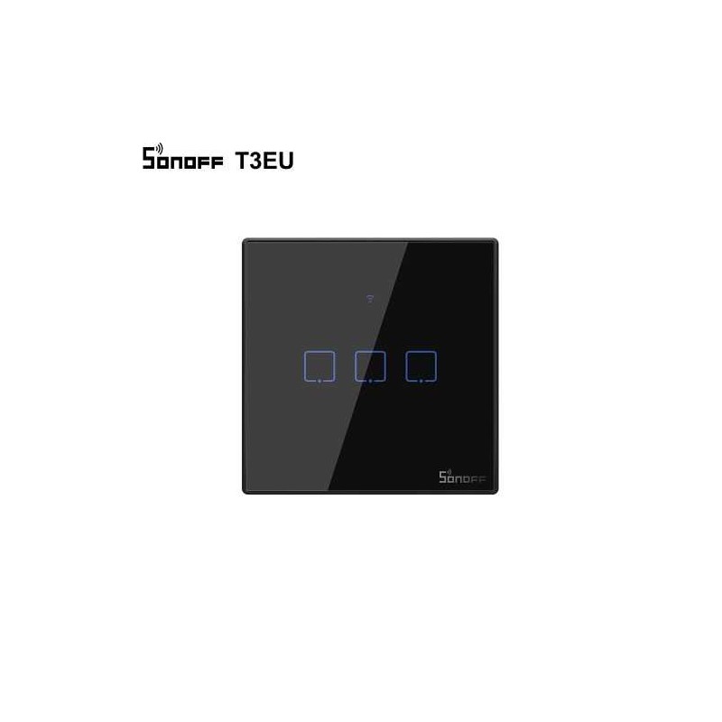 SONOFF T3EU3C-TX – ÎNTRERUPĂTOR TOUCH TRIPLU CU CONTROL WIFI SI RF