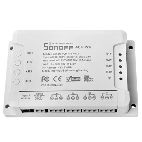 Smart switch WiFi + RF 433 Sonoff 4CH Pro R2 4-channels