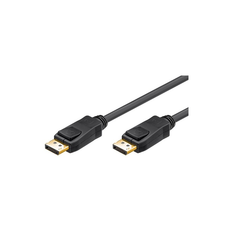 Cablu Displayport 1.2 tata - Displayport tata Goobay, conectori auriti, 5m, negru