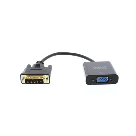 Cablu adaptor DVI-D 24+1p tata - VGA mama 15cm Well