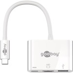 Adaptor multiport USB-C la USB-C, HDMI, USB A 3.0 0.15m alb, Goobay