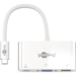 Adaptor multiport USB-C la VGA, USB A 3.0 0.15m alb, Goobay