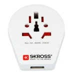 Adaptor priza Skross 1.500266, universal World - EU cu USB Adaptor priza Skross 1.500266, universal World - EU cu USB