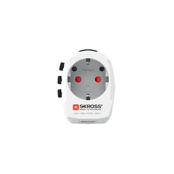 Adaptor priza universal Skross Pro Light USB World 1.302470