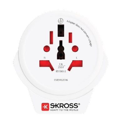 Adaptor priza universal Skross 1.500267, World la UK cu USB