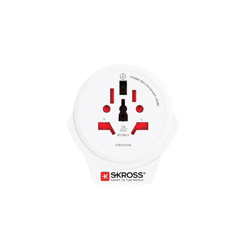 Adaptor priza universal Skross 1.500267, World la UK cu USB