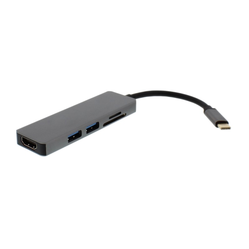 Adaptor USB-C - HDMI, 2xUSB3.0, cititor card