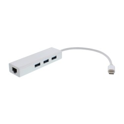 Adaptor USB-C la Gigabit Ethernet si 3x USB3.0