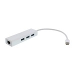Adaptor USB-C la Gigabit Ethernet si 3x USB3.0