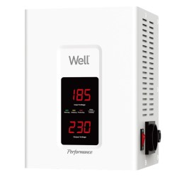 Stabilizator automat de tensiune Well Perfomance cu servo motor 1000VA/600W, alb
