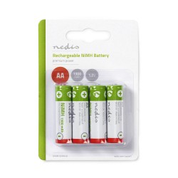 Acumulator R6 (AA) NiMH, 1.2V, 1300 mAh, 4buc/blister, Nedis