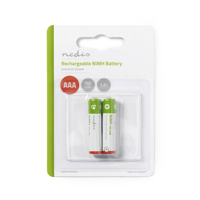 Acumulator R3 (AAA) NiMH, 1.2V, 700 mAh, 2buc/blister, Nedis Acumulator R3 (AAA) NiMH, 1.2V, 700 mAh, 2buc/blister, Nedis