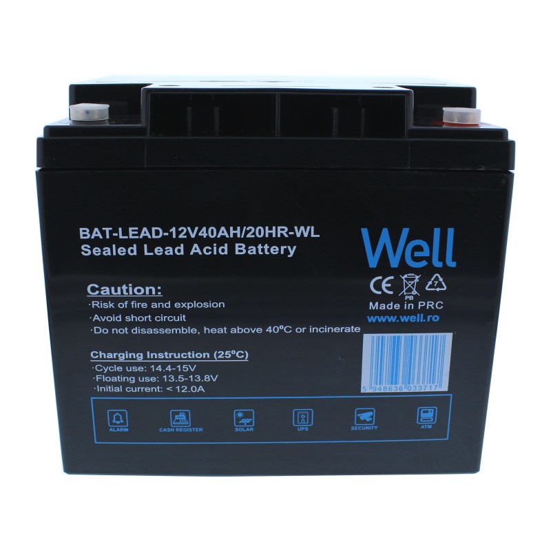 Acumulator plumb acid Well 12V 40AH, terminal M6