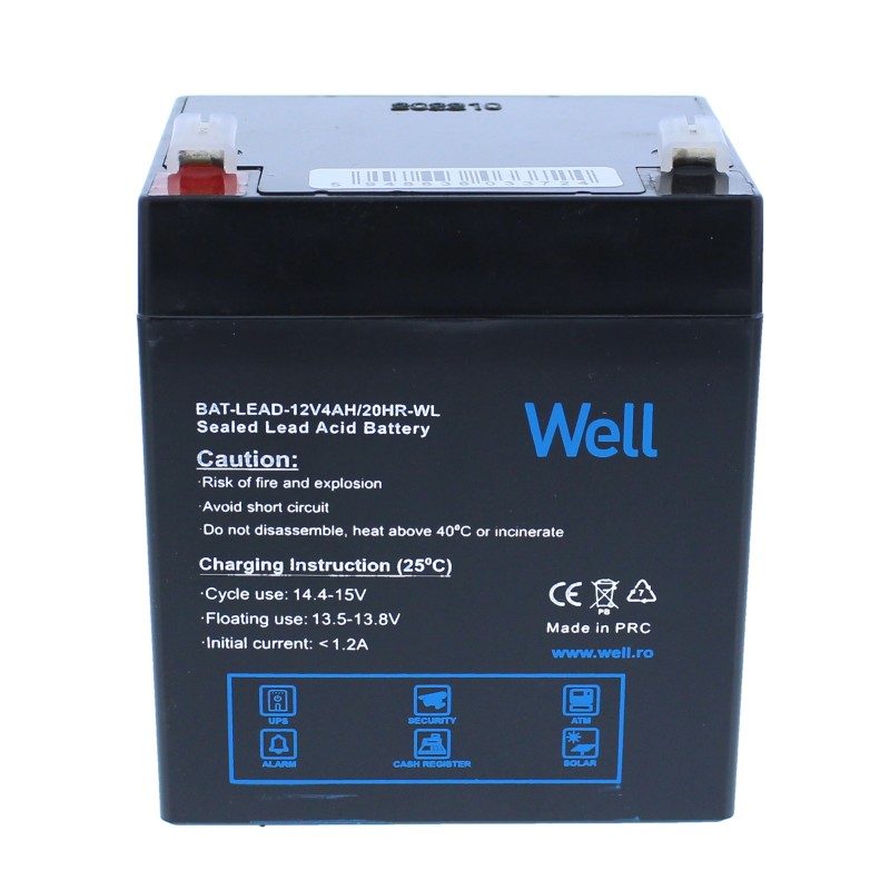 Acumulator plumb acid Well 12V 4AH, terminal T1 Acumulator plumb acid Well 12V 4AH, terminal T1